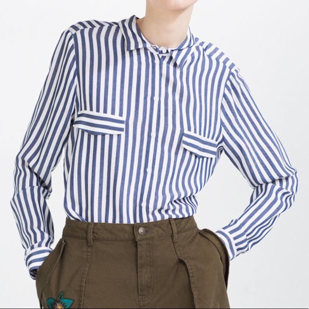 Zara striped blouse
